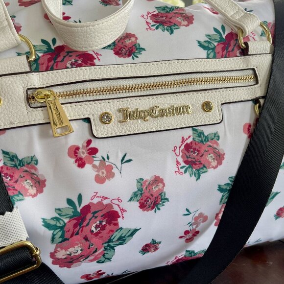 RARE Juicy Couture Lmtd Edition Floral Extra Large Weekender Travel Duffel Bag - Picture 3 of 13